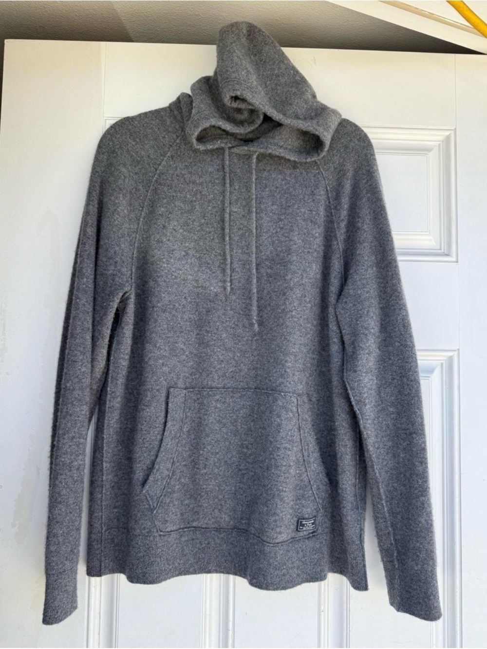 Abercrombie & Fitch Men's Gray Hooded Knit Pullover